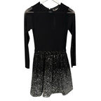NWT Alice + Olivia Black Silver Sequin Embellished Chara Mini Dress Size 2 Glam