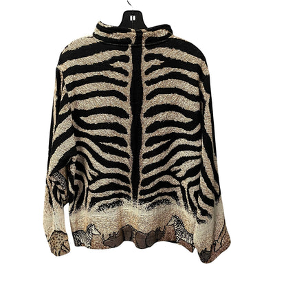 Vintage Sugar Street Weavers Safari Animal Print Button Up Sweater Jacket Medium