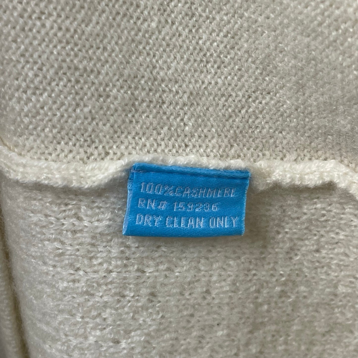 J. McLaughlin Pure Cashmere 3/4 Sleeve V Neck Sweater Cream Womens Small