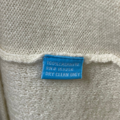 J. McLaughlin Pure Cashmere 3/4 Sleeve V Neck Sweater Cream Womens Small