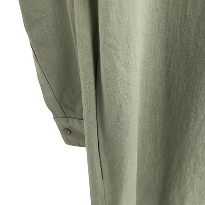 Eileen Fisher Organic Cotton Long Sleeve Light Green Twill Shirt Dress Size XXS