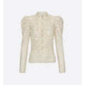 Christian Dior Ecru Lace Brandenburg Puff Sleeve Fitted Jacket Womens US 6