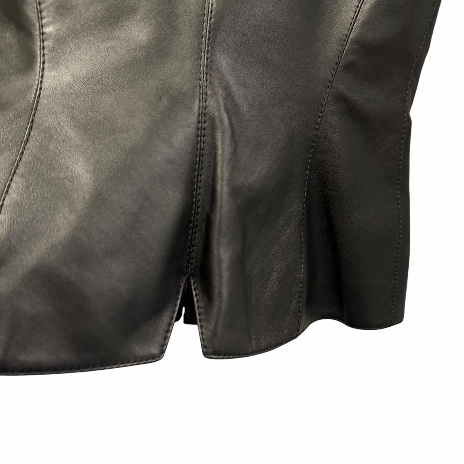 Alexander McQueen Seamed Leather Zip Up Vest Black Size 36 / US 0 Grunge Goth
