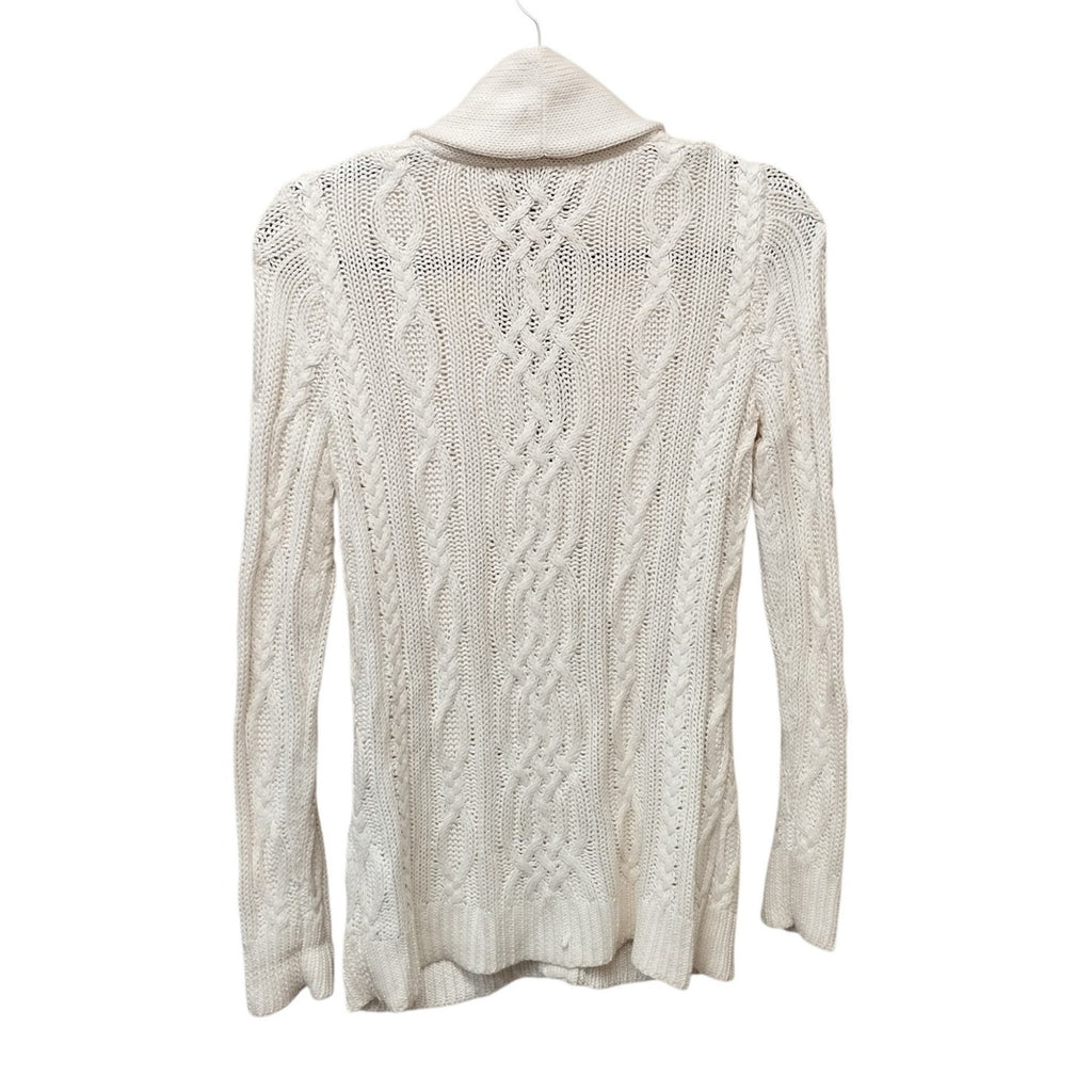 Ralph Lauren Womens Silk Shawl Collar Cable Knit Cardigan Small Preppy Old Money