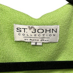 Vintage St. John Collection by Marie Gray Lime Green Short Sleeve Knit Jacket 8