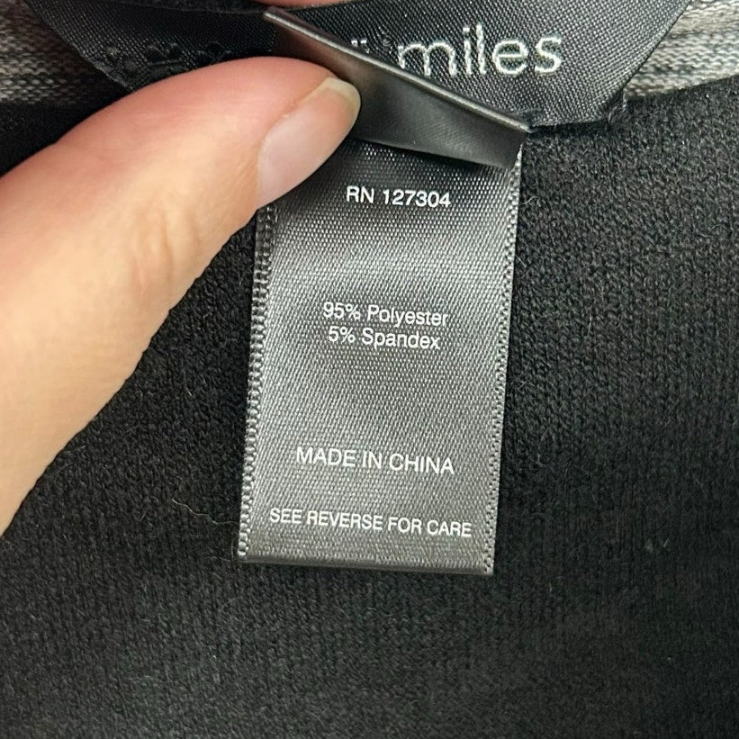 Ali Miles Gray Multicolor Mixed Animal Print Cowl Neck Sweater Womens Large