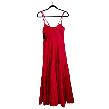 NWT Charo Fuchsia Pink Sleeveless Bustier Flounce Melia Maxi Dress Womens Small