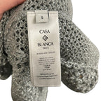 NWT Casablanca Silver Sequin Embellished Crochet Mirror Mini Dress Womens Small