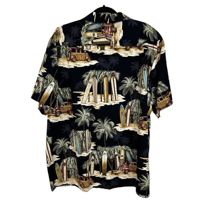 RJC Mens Vintage Longboard Woody Beach Shack Short Sleeve Shirt 2XL