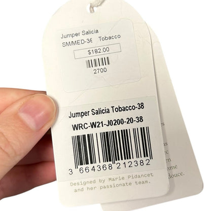 NWT Louise Misha Tobacco Jumper Salicia V Neck Mohair Sweater Womens 38 / US 6