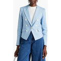 Veronica Beard Diego Dickey Linen Blend Blazer Jacket Light Blue Womens 4