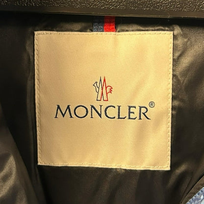 Moncler Glossy Blue Moselotte Padded Puffer Zip Up Hooded Jacket Womens 0