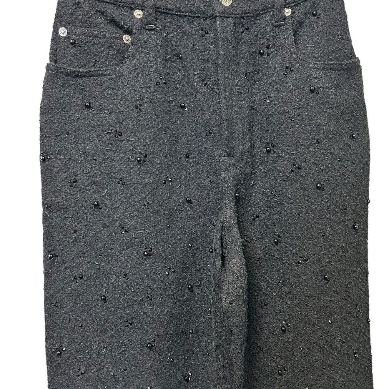 NWT Golden Goose Black Journey Kim Embellished Straight-Leg Jeans Womens 25