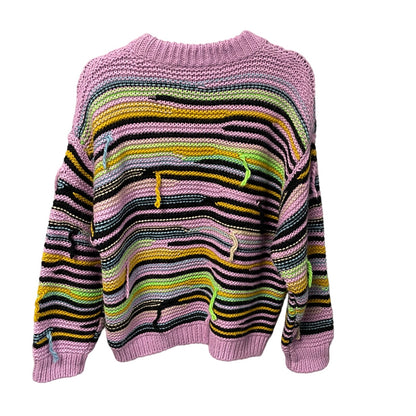Essentiel Antwerp Cincinatti Striped Inside Out Sweater Lilac Stripe Medium