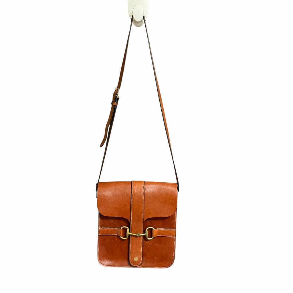 Freedman Large Snaffle Bit Shoulder Bag Chesnut Brown Glazed Leather Equestrian