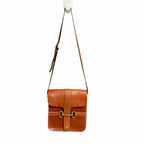 Freedman Large Snaffle Bit Shoulder Bag Chesnut Brown Glazed Leather Equestrian