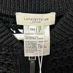 NWT Lafayette 148 Black Knit Sleeveless Front Zip Sweater Womens XXS