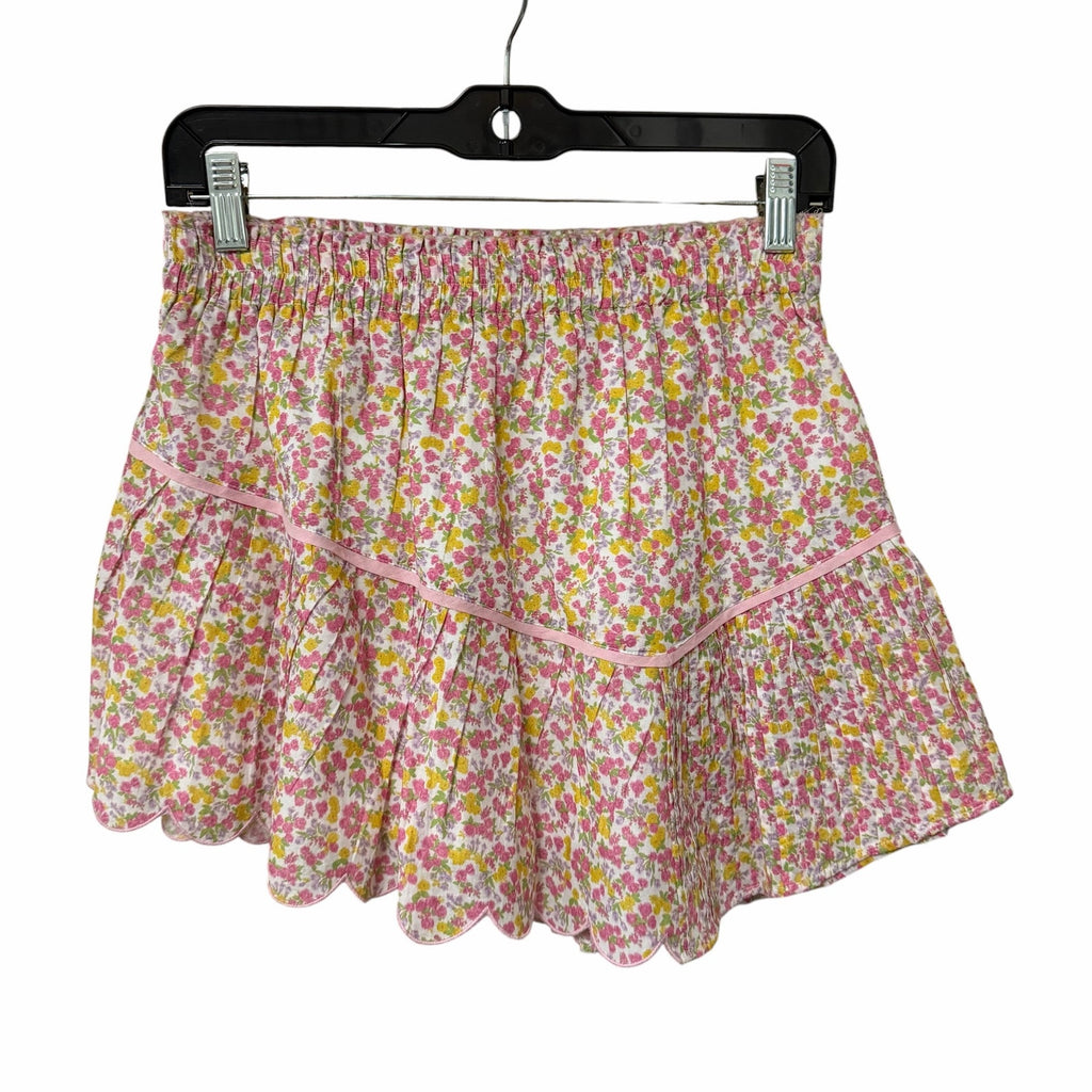 LoveShackFancy Memphis Mini Skirt Dainty Floral Print Pure Cotton Womens Small