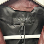 NWT Rag & Bone Burgundy Slade Leather Blazer Jacket Size 2 Luxury Edgy Winter