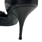 Vintage Givenchy Black Leather Flower Closed Toe Womens 36.5 / US 6.5 AS IS