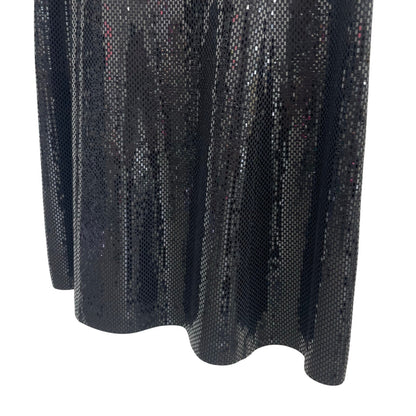 St. John Evening Black Metallic Sequin Knit Sleeveless Dress Womens Size 10