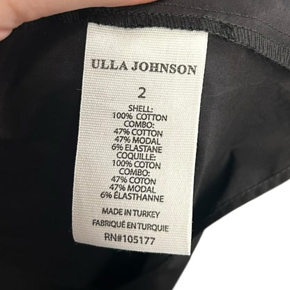 NWT Ulla Johnson Noir Black Ruffle Sleeve Hanna Tiered Mini Dress Womens Size 2