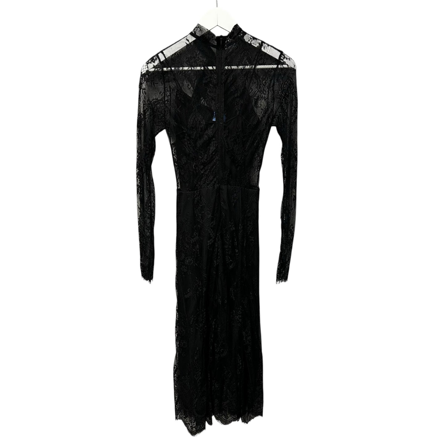 NWT Macgraw Black Immortal Dress Chantilly-Lace Midi Dress Womens US 2