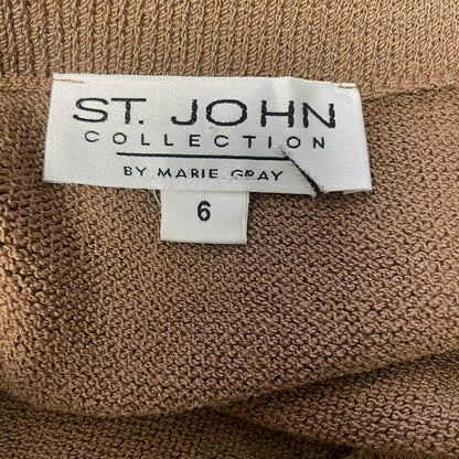 St. John Collection by Marie Gray Light Brown Santana Knit Long Skirt Womens 6