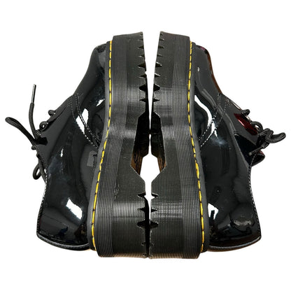 Dr. Martens Black Patent Leather Quad Platform Lace Up Shoes Womens US 5