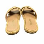Prada Raffia Criss Cross Slide Sandal Neutral Logo Emblem Size 39 / US 9 Luxury