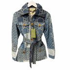 NWT Gucci Eco Washed Patchwork GG Denim Jacket Blue Womens IT 38 / US 2