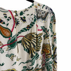NWT Tory Burch Silk Happy Times Shift Dress Ivory Floral Long Sleeve Womens 12