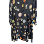 Libertine Cameos Printed Fit & Flare Ruffle Silk Dress Womens Large $2600
