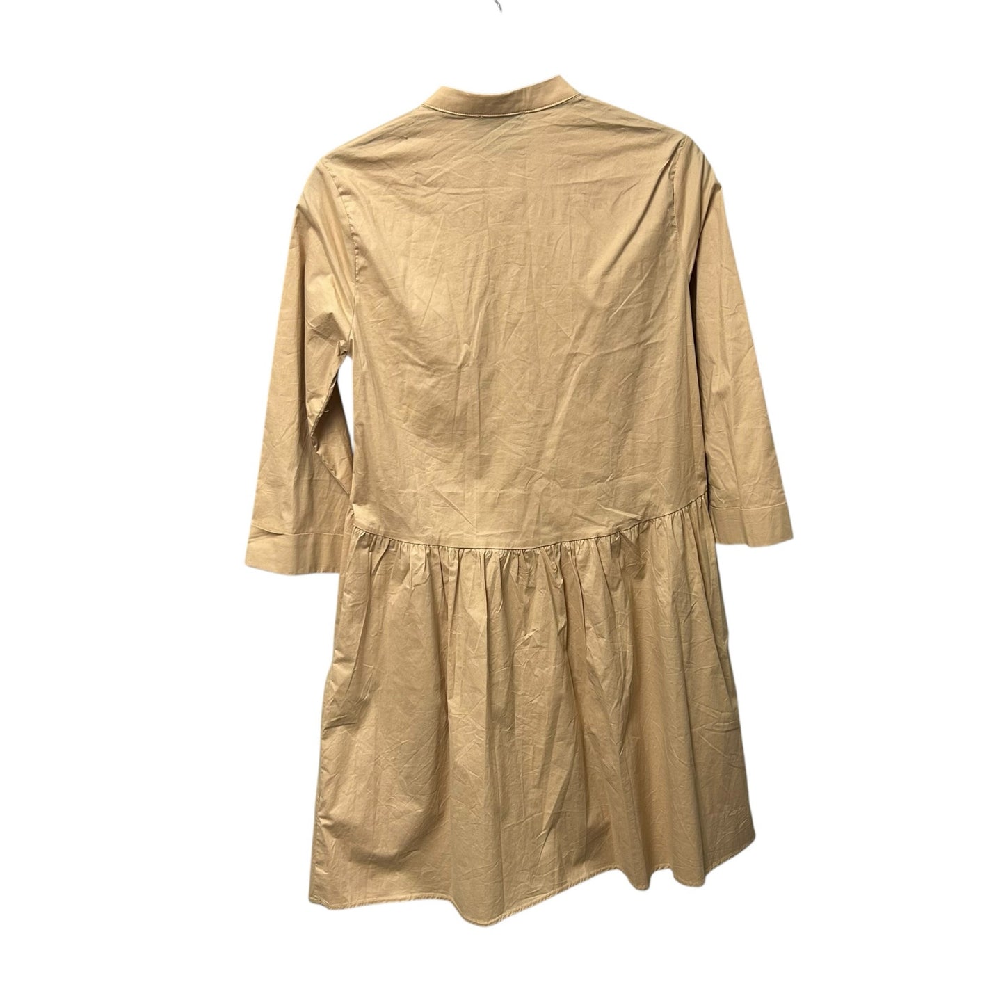 Tuckernuck Tan 3/4 Sleeve Cotton Button Front Royal Mini Shirt Dress Womens XS