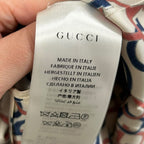 Gucci Cream Navy Orange Horsebit Print 100% Silk Pleated Mini Dress Womens XS/S?