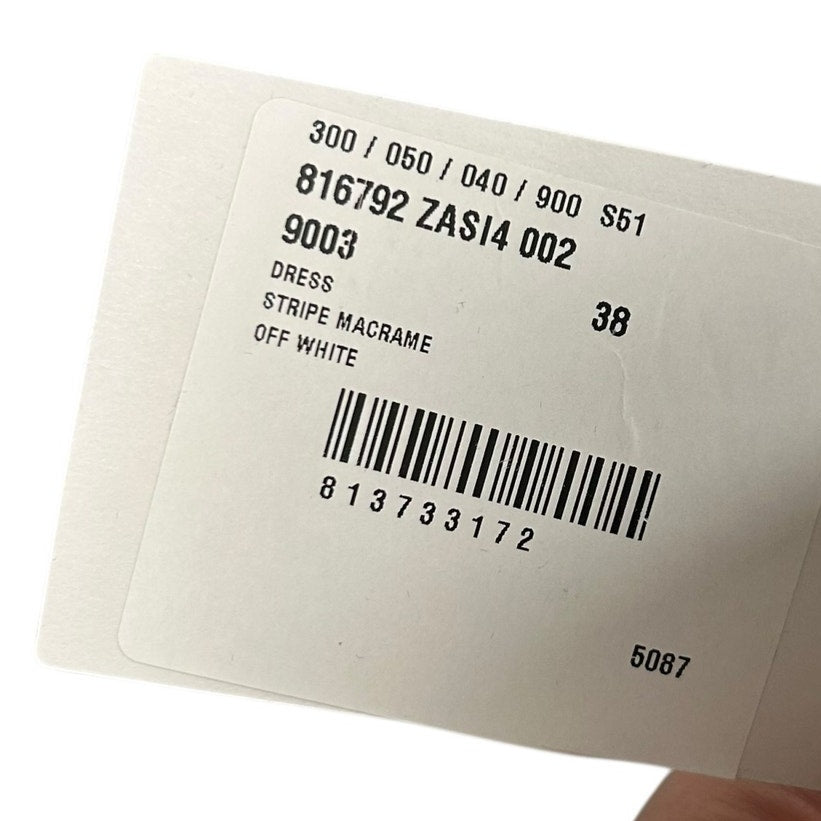 NWT Gucci Off White Cotton Macrame Sleeveless Mini Dress Womens 38 / US 2