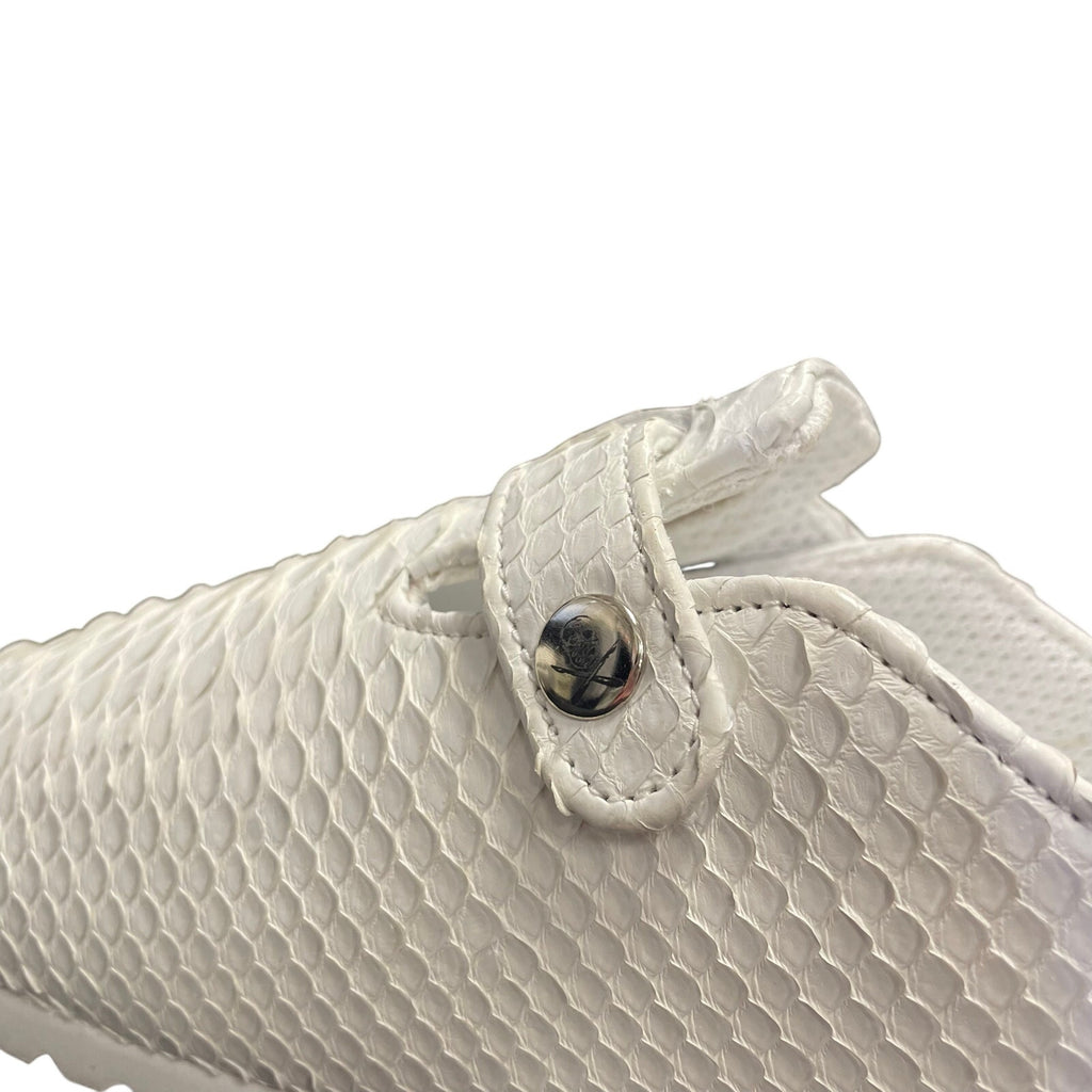 The Shoe Surgeon Luxe Mule in White Python Mens Size 8