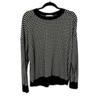 Alice + Olivia Natalie Black White Gingham French Terry Sweatshirt Womens Large
