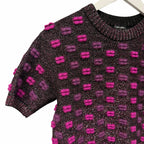 Chanel 2014 Lips Sweater Metallic Mohair Wool Purple Magenta Size 40 / US 8 RARE