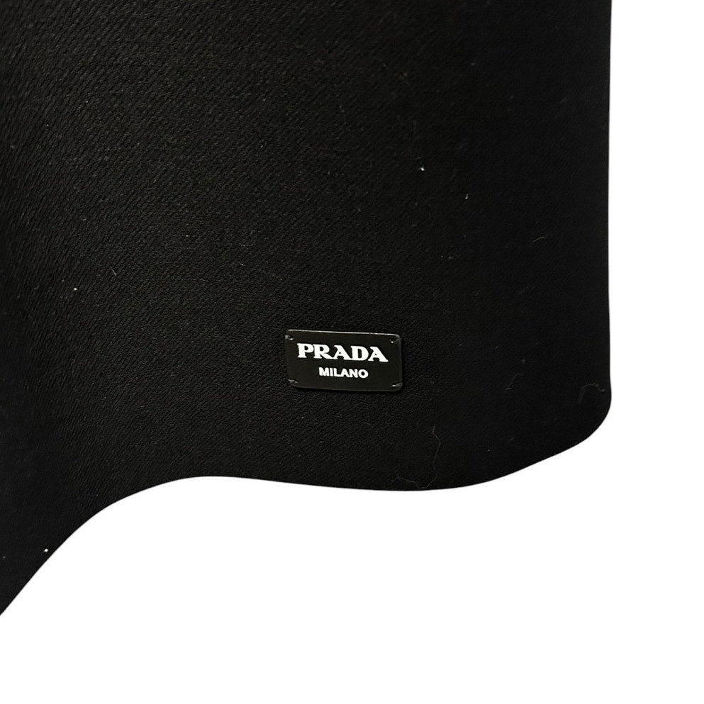 NWT Prada Black Natte Short Sleeve Fit & Flare Mini Dress Womens 38 / US 2