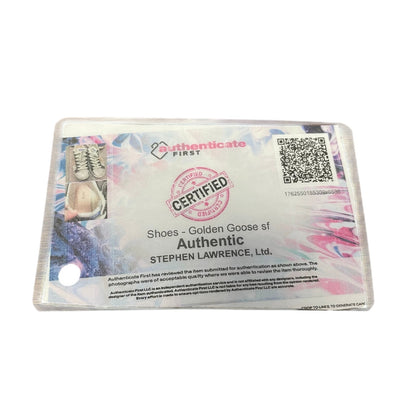 Golden Goose Superstar Silver Glitter Animal Print Star Sneakers Size 39 / US 9