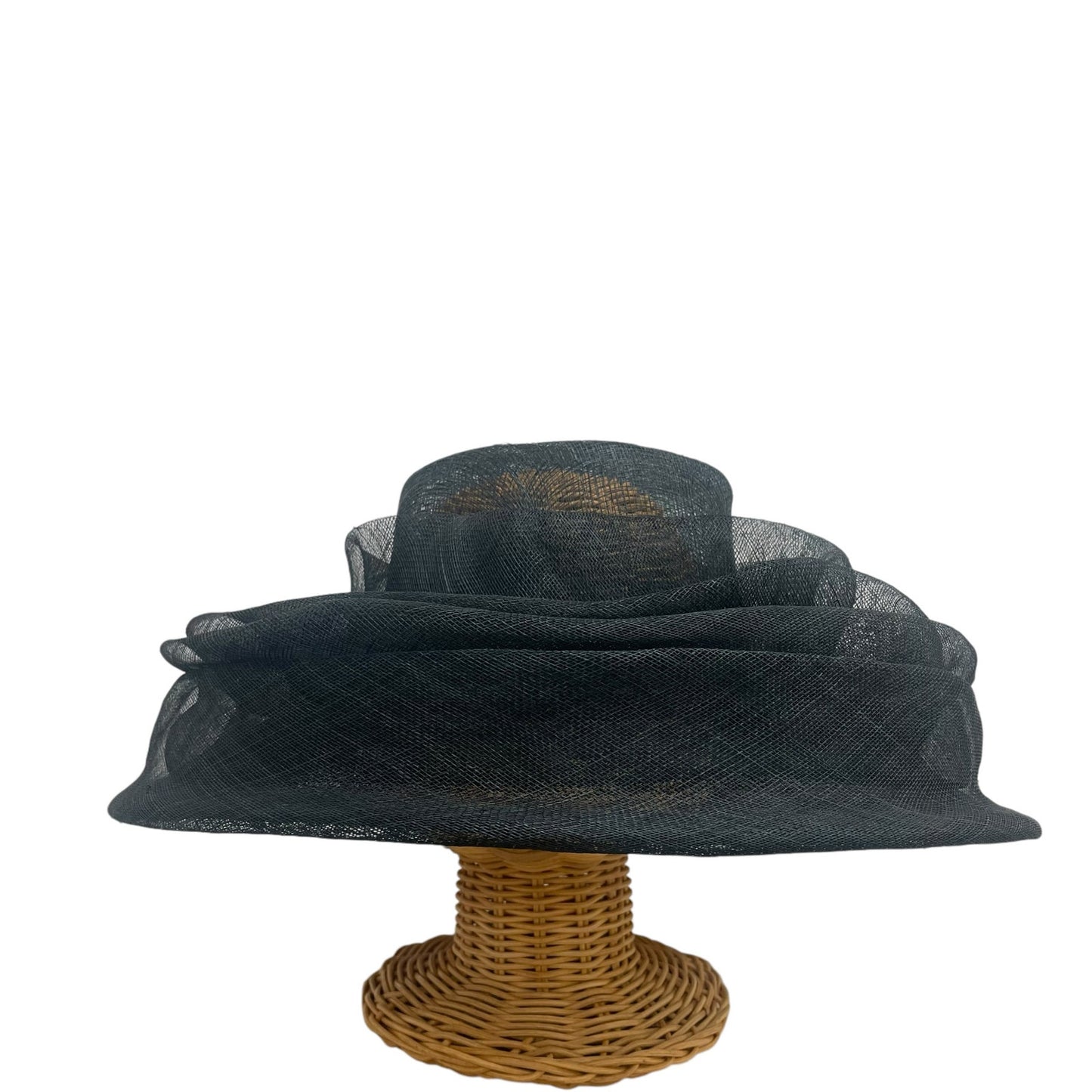 Unbranded Black Mesh Pearl Beaded Accent Church / Easter / Derby Hat