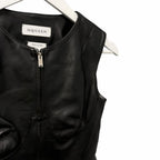 Alexander McQueen Seamed Leather Zip Up Vest Black Size 36 / US 0 Grunge Goth