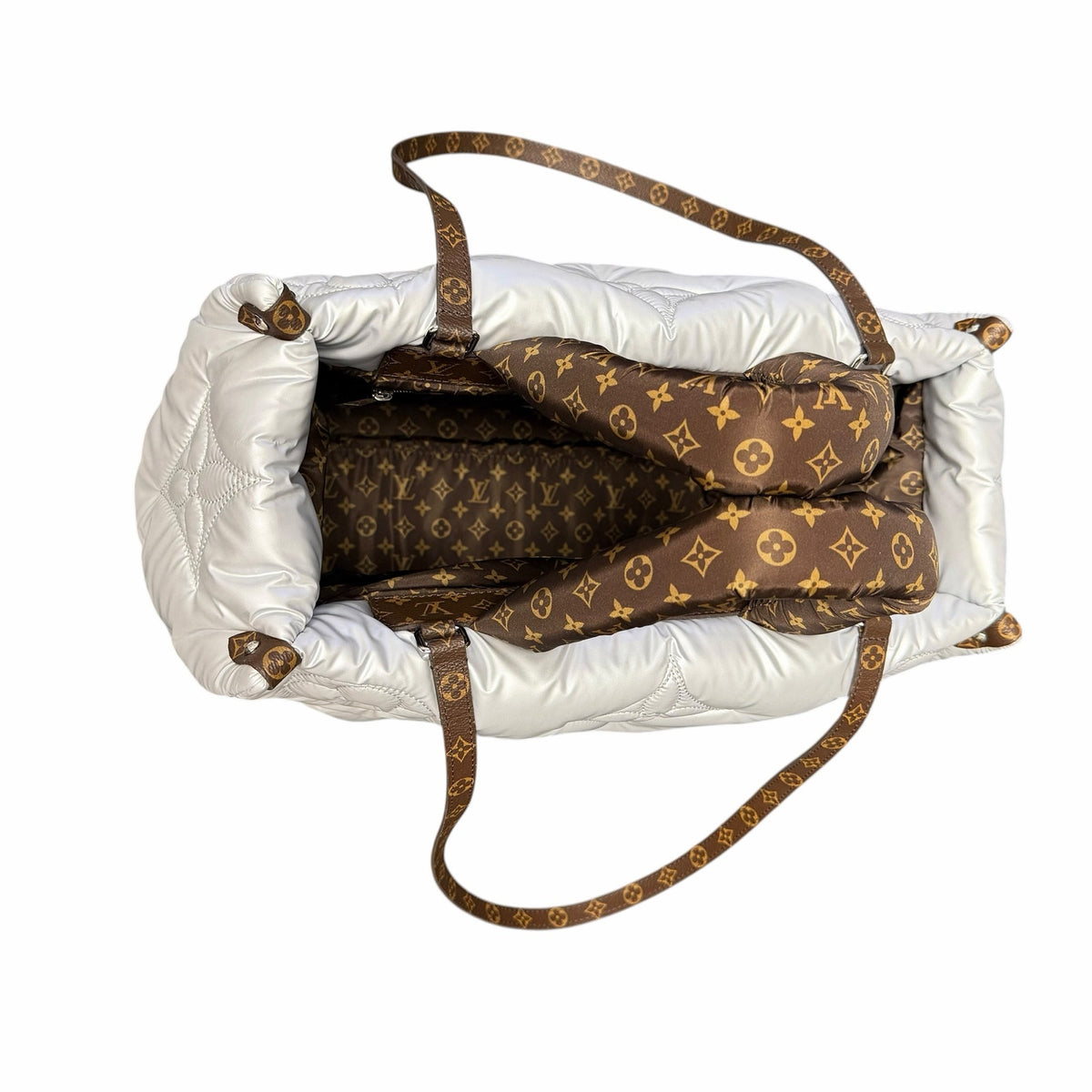 Louis Vuitton Limited Edition Econyl Monogram Pillow Giant Onthego GM Silver Bag