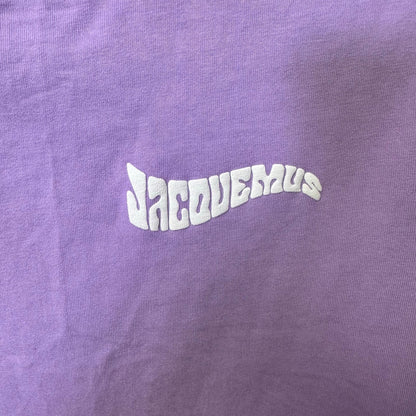 NWT Jacquemus Purple Short Sleeve Crewneck Camargue Cotton Top Womens X-Small