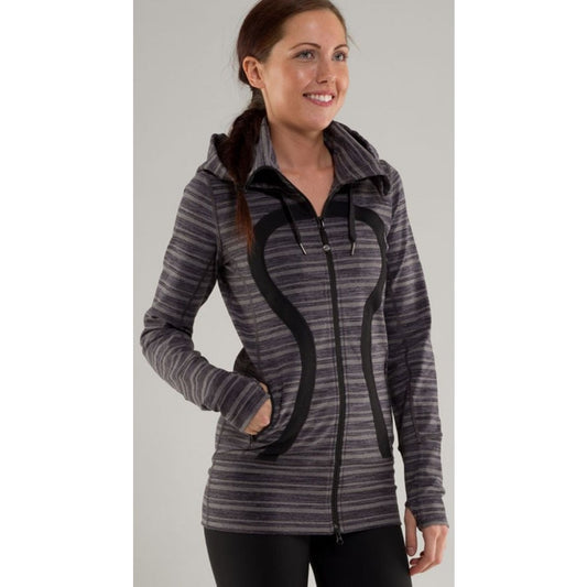 Lululemon Athletica Stride Jacket Black Stripes Galore / Black Womens 4