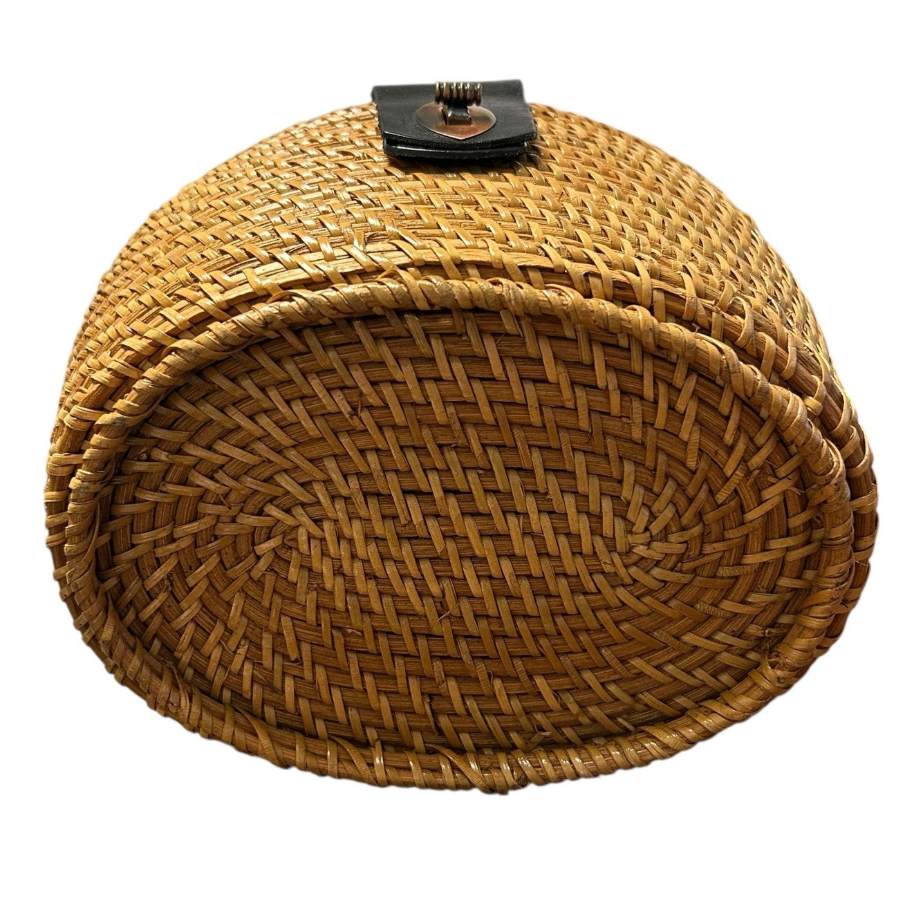 Patricia Nash Caselle Woven Wicker Leather Trim Top Handle Basket Bag with Scarf