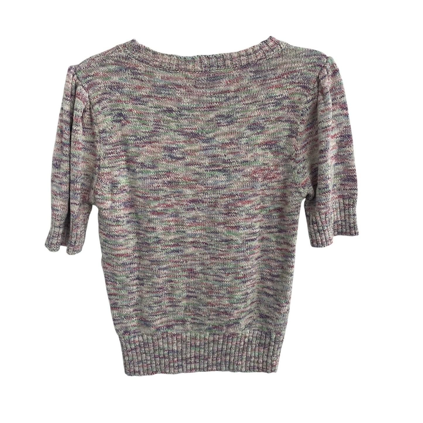 NWT Evereve Mia Puff Pullover Marl Multi Pink Purple Knit Sweater Womens Small