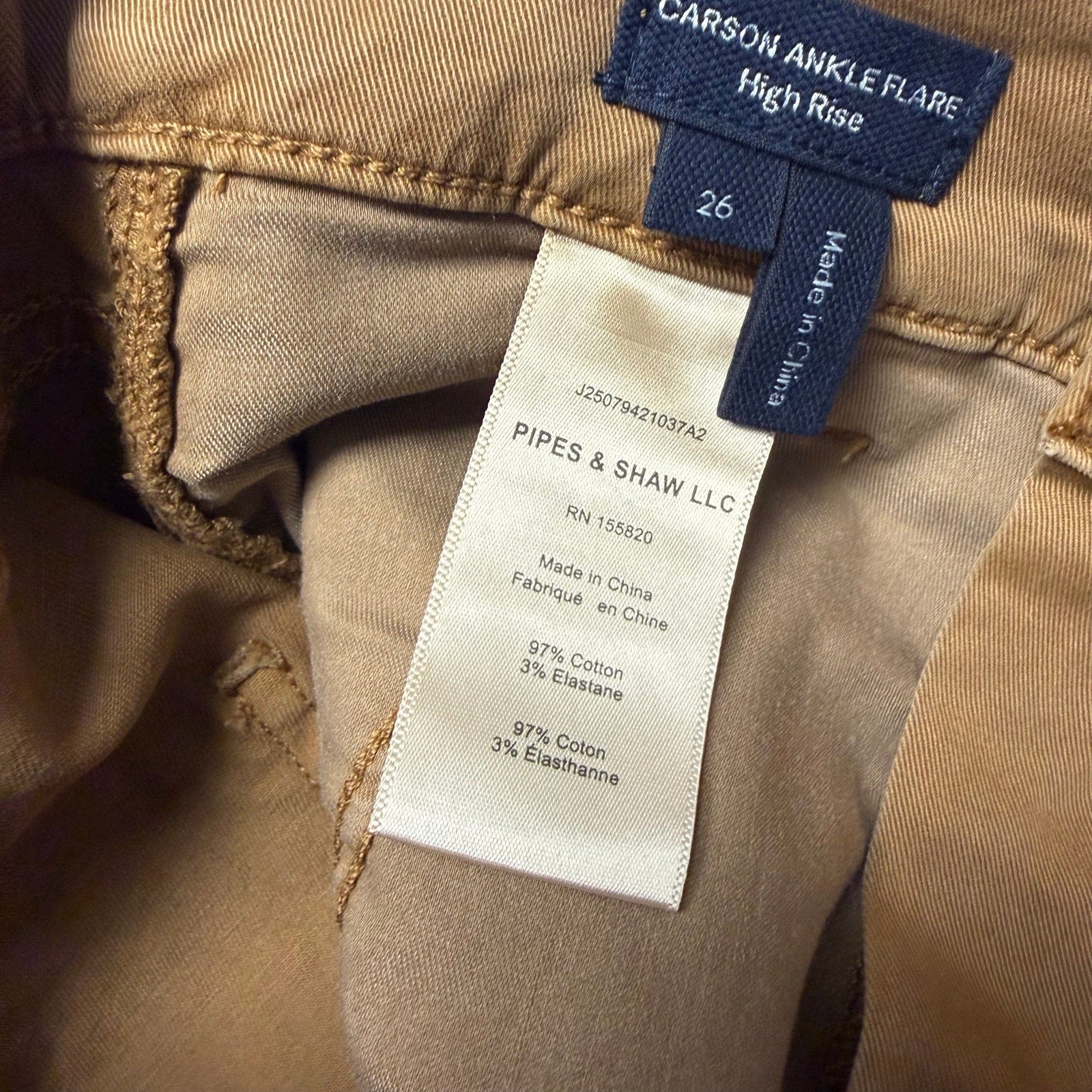 NWT Veronica Beard Jeans Carson High Rise Ankle Flare Pant Acorn Tan Womens 26