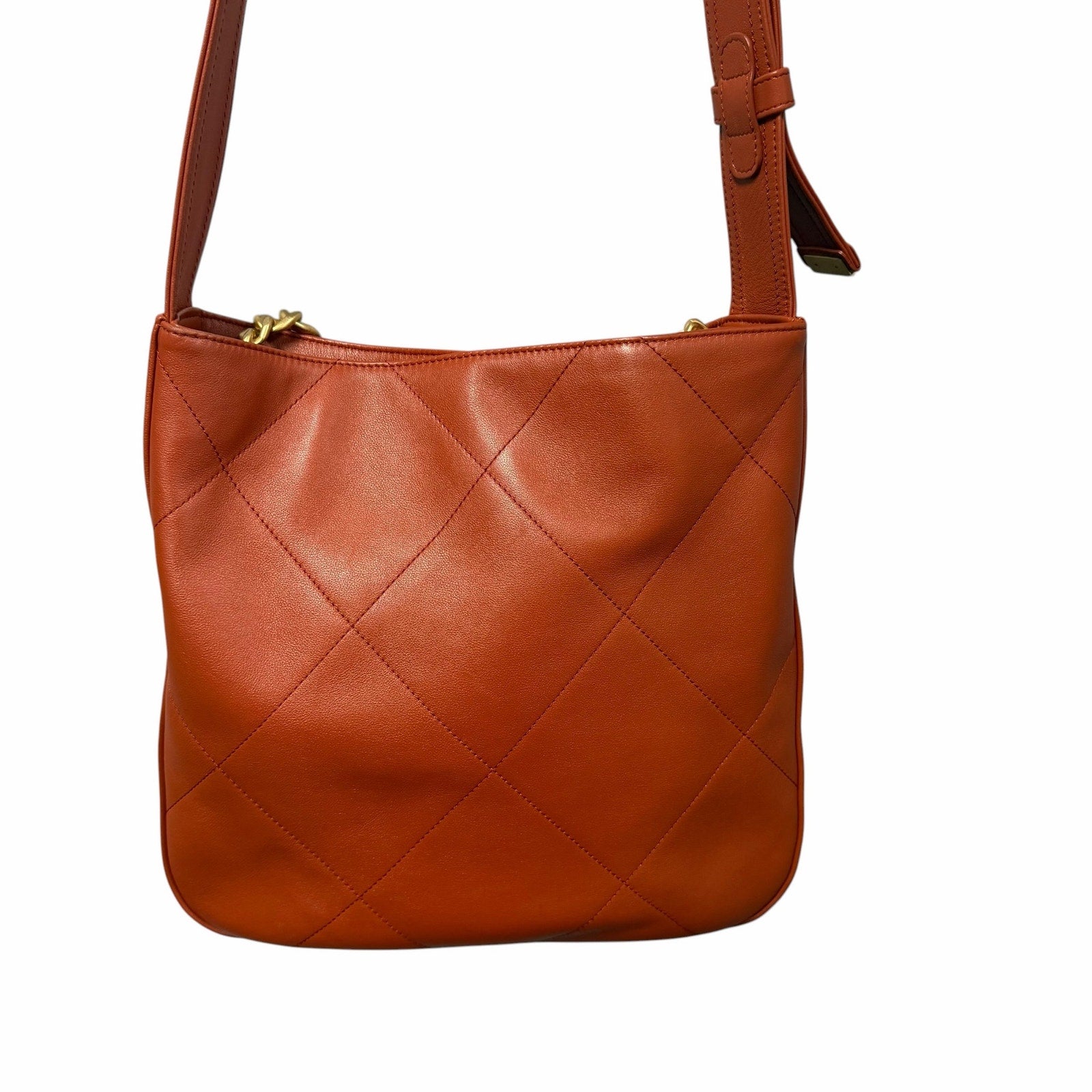 Chanel Easy Mood Hobo Bag Quilted Calfskin Leather Rust Orange